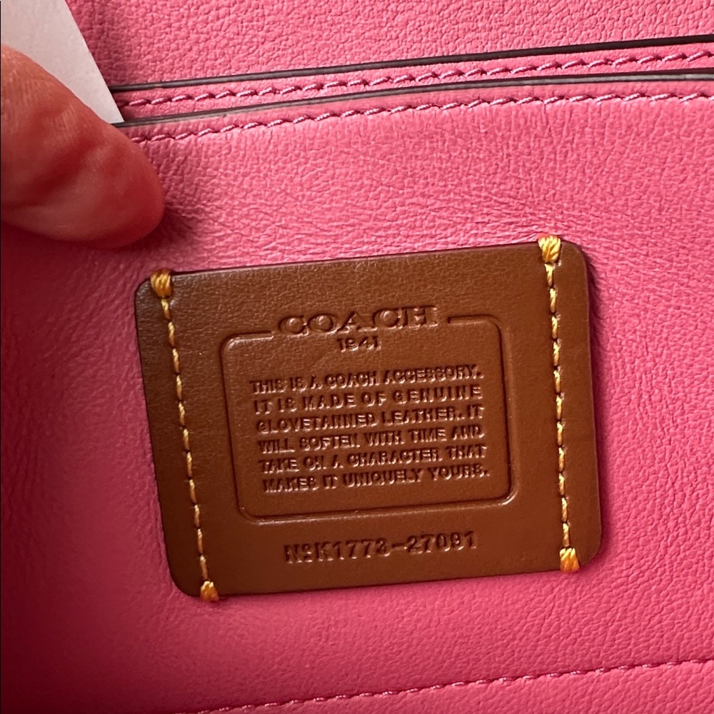Coach 1941 Dinky Pink Multi Foldove Colorblock Quilted Leather w/ Rivets - Picture 14 of 17